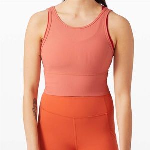 Never worn Lululemon Ribbed Power Pivot cropped tank top